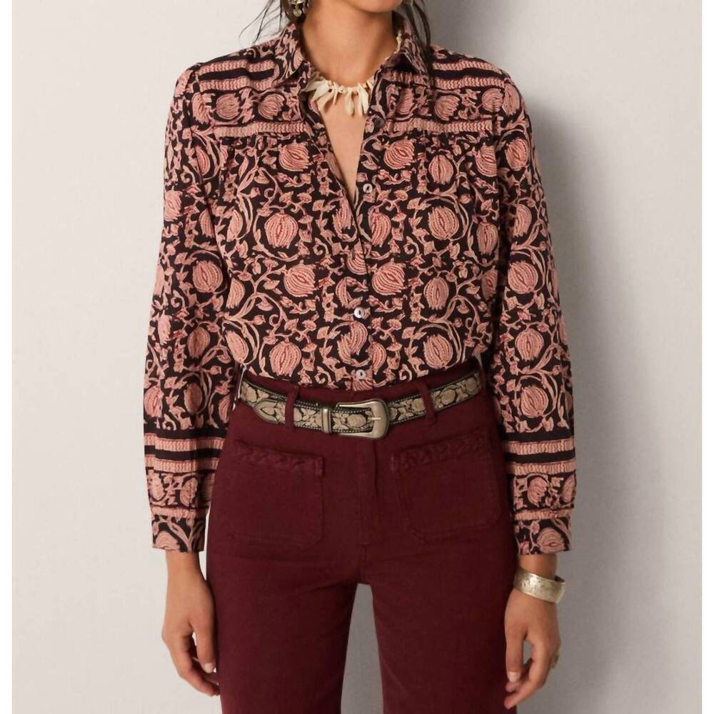 NEW MAISON HOTEL stella blouse in ebony rose